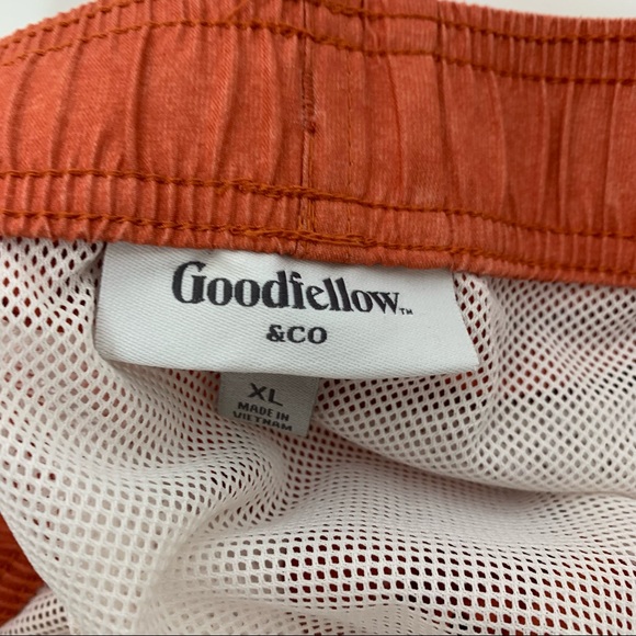 Goodfellow Mens Orange Pull On Swim Trunks With Pockets Drawstring Net Lined XL - Picture 11 of 15